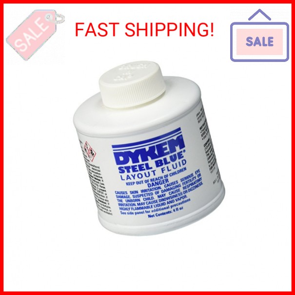 Dykem 80300 Steel Blue Layout Fluid, Brush-in-Cap (4oz)