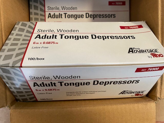 (100 Pack) Pro Advantage Adult Tongue Depressors, Sterile, 6″ Wooden Shaft 76900