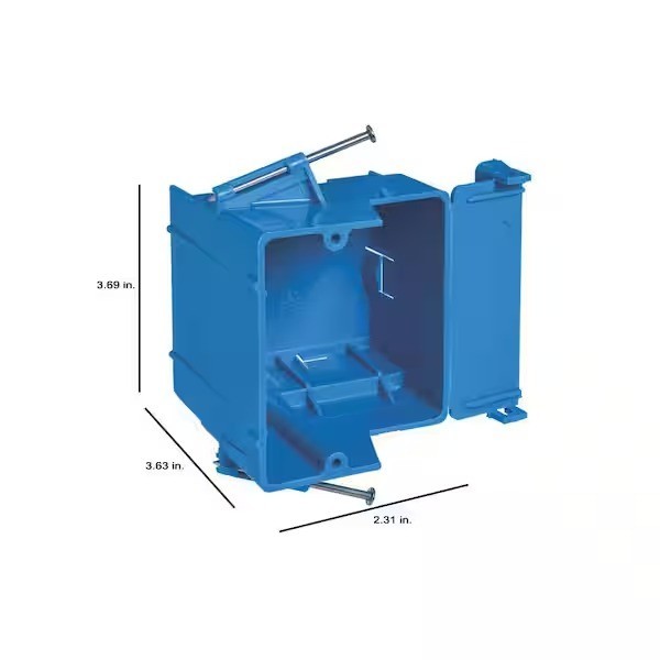 1-Gang 30 cu. in. Electrical PVC New Work Electrical Box (RD30-6R)