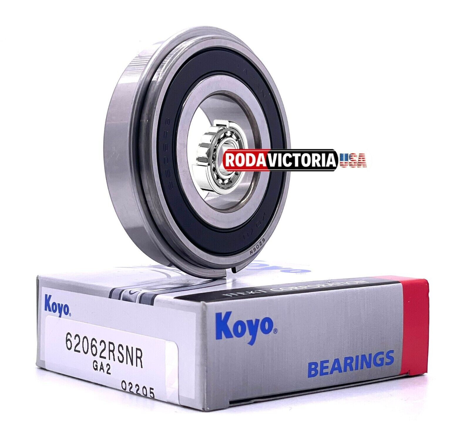 KOYO JAPAN 6206 2RS NR Deep Groove Ball Bearing 30x 62x16mm RUBBER SEALED + SNAP