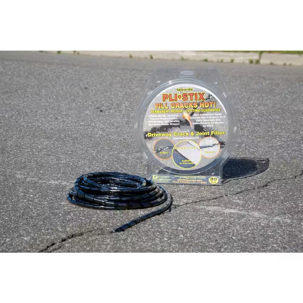 Pli-Stix 30 Ft. Medium Black Permanent Blacktop Joint and Crack Filler