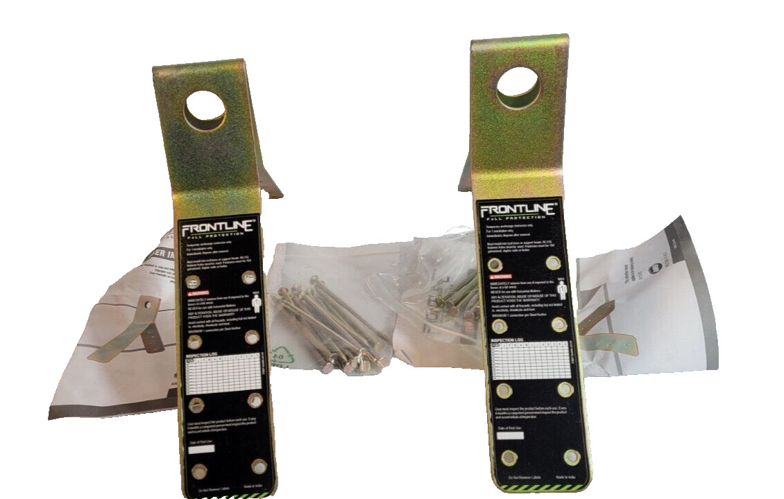 SET OF 2 Frontline FALL PROTECTION Hinged Steel Roof Anchor