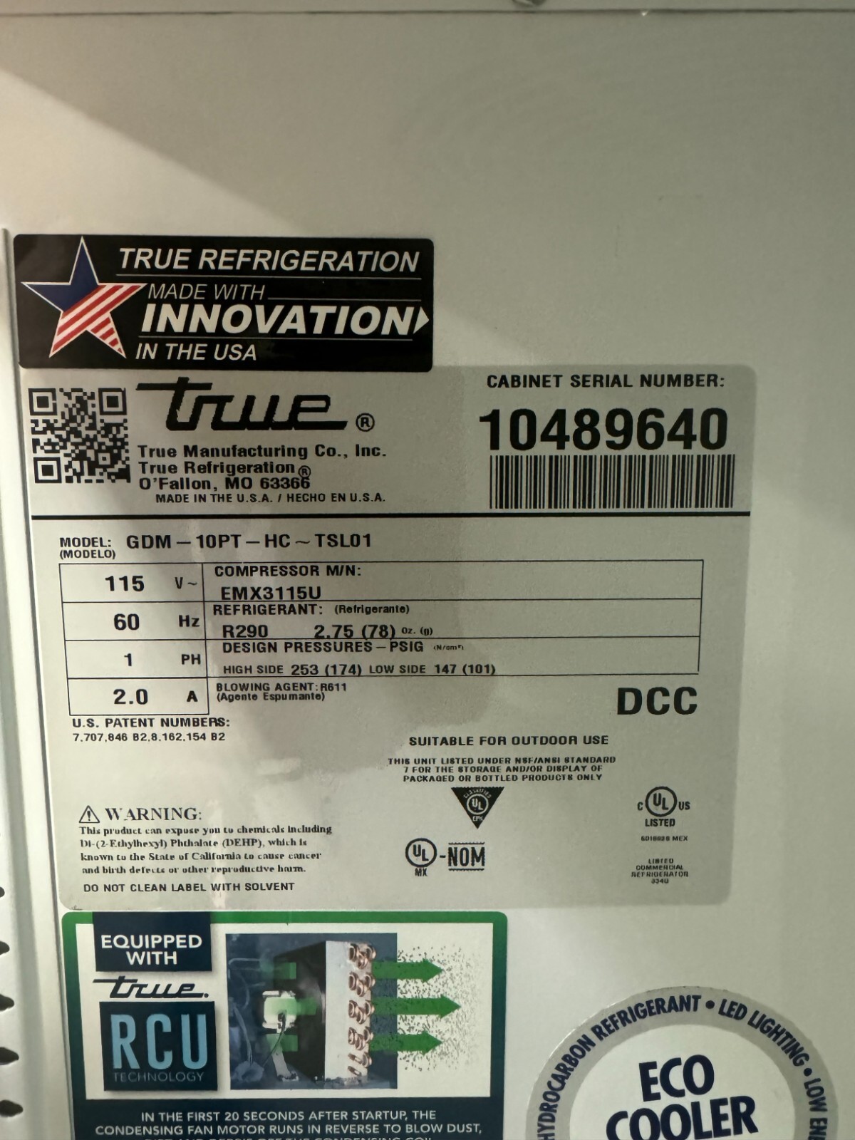 True manufacturing Swing Door Pass – Thru Refrigerator with Hydrocarbon Standard