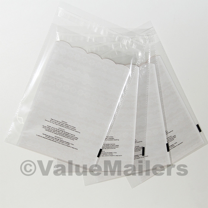 1000 6×8 1.5 Mil Bags Resealable Clear Suffocation Warning Poly OPP Cello Bag