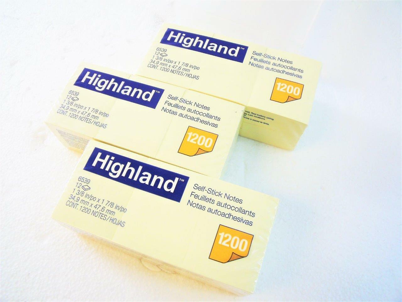 Highland Self-Stick Notes (3600 Sheets Total) Office Yellow Sticky Post #6539