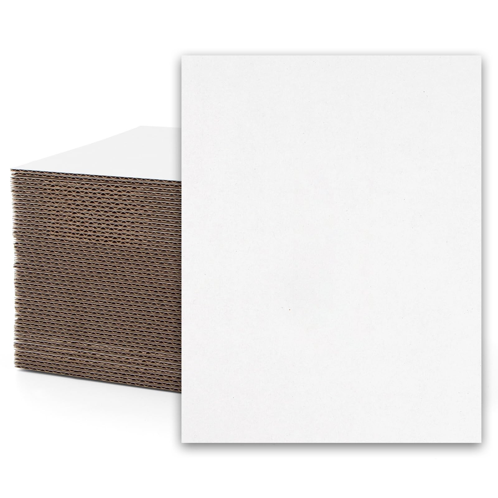 Mat Board Center 50 Pack 8.5×11 Corrugated Cardboard Sheets 1/16 inch thick F…