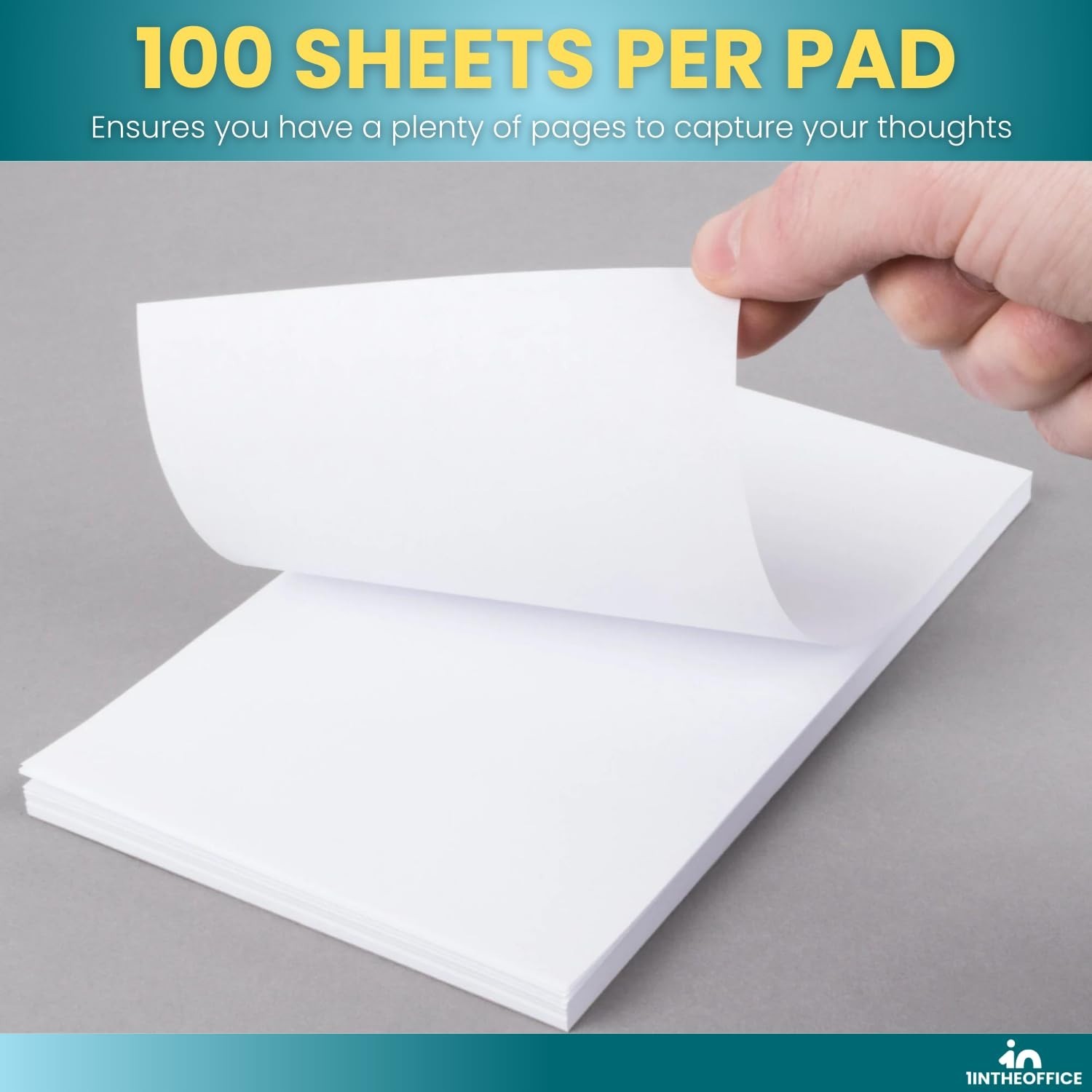 Unruled Memo Pads 5×8 – White Scratch Pads, 100 Sheets, 12-Pack for Office Use