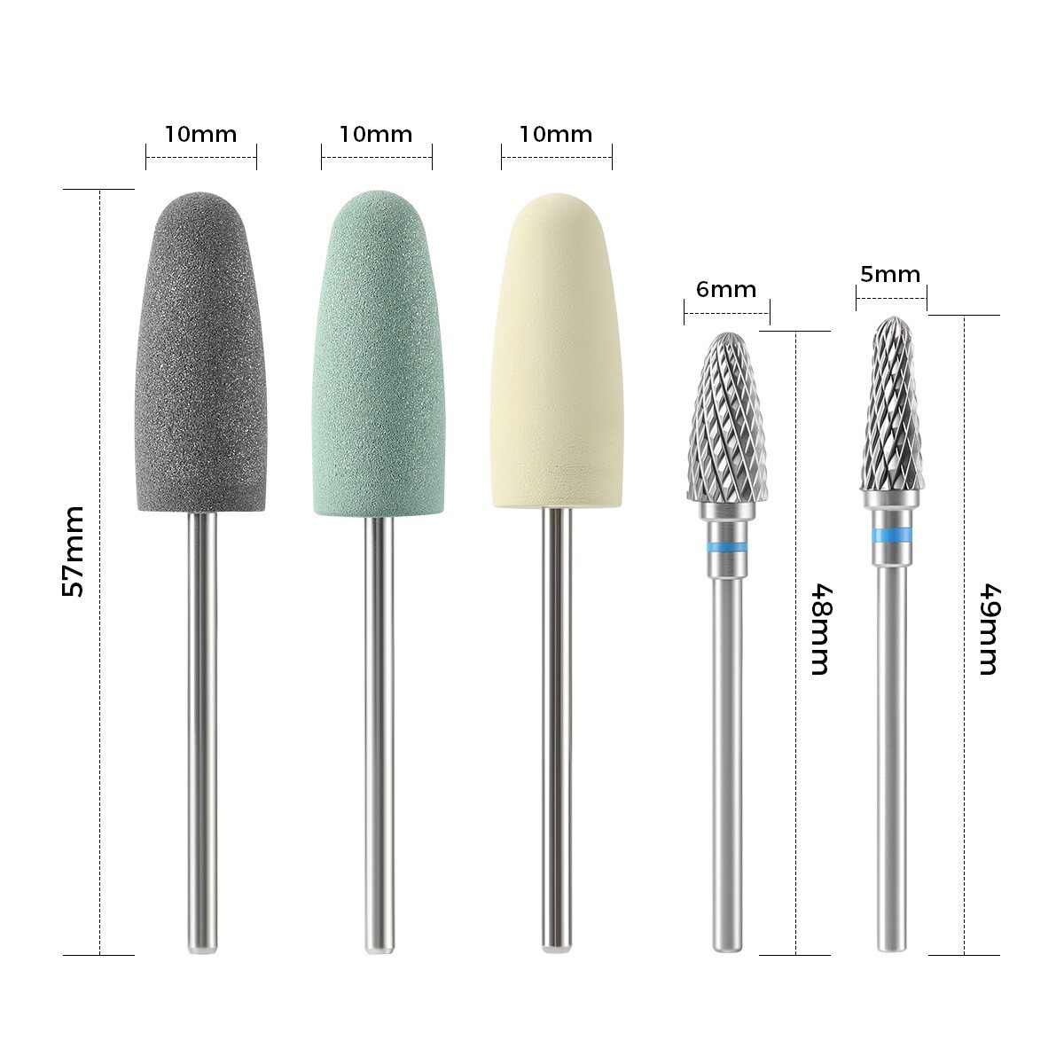 8PCS Dental Burs Resin Base Hidden Denture Polishing Acrylic HP Low-Speed 2.35mm