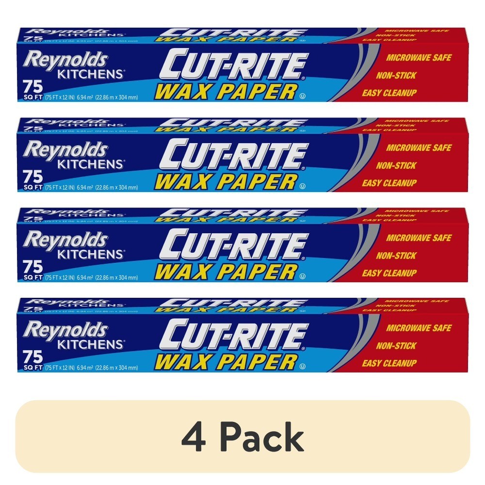 Wax Paper Sheets for Food 75 Sq Ft 4 Pack Non-Stick Kitchen Baking Roll