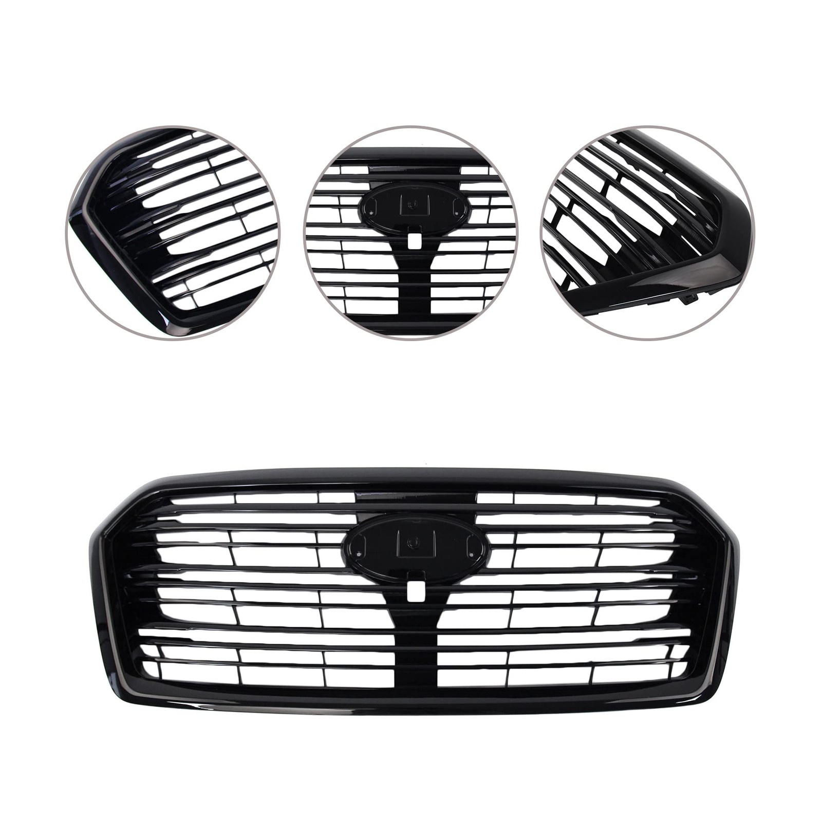 Front Bumper Upper Grill Gloss Black Trim for 2019-2022 Subaru Ascent