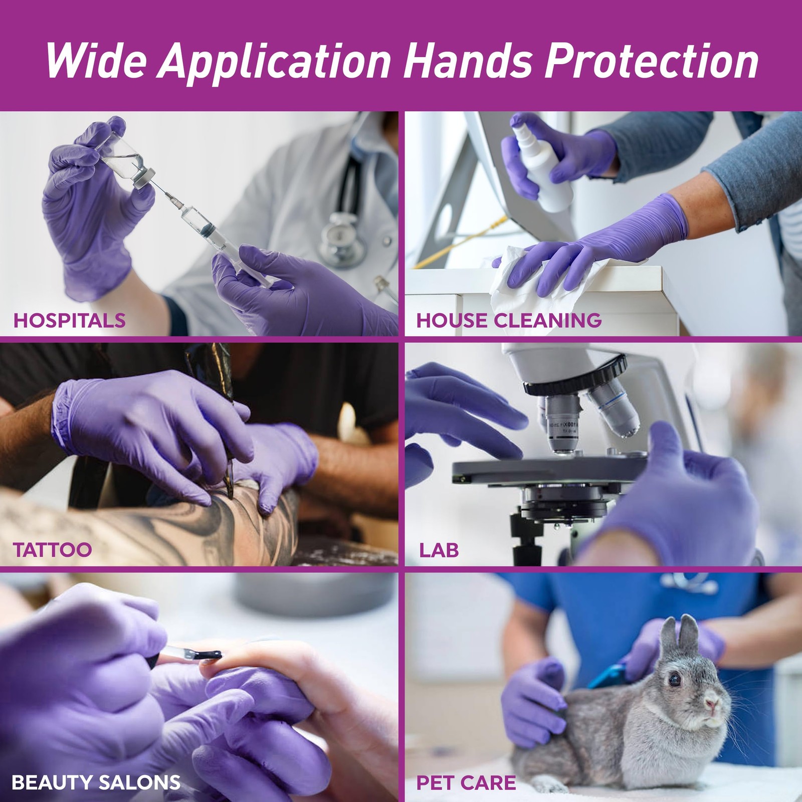 MedPride Powder-Free Nitrile Exam Gloves, Large, Large (Pack of 100), Blue