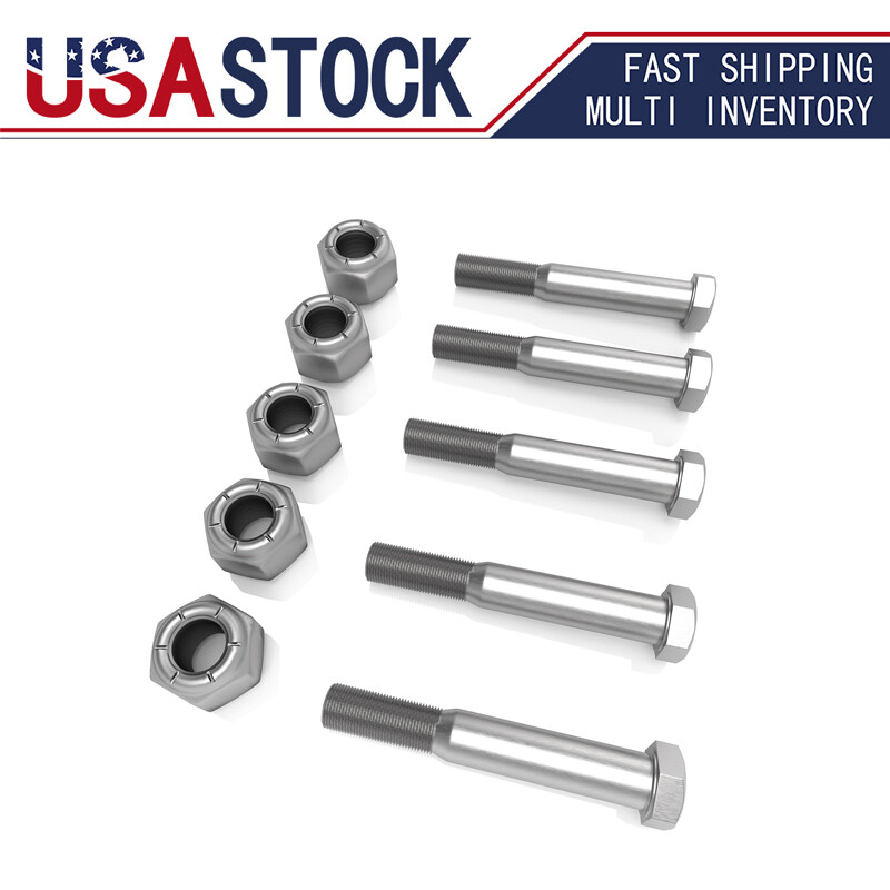 Grade 2 Shear Bolts for Rotary Cutters 1/2″ x 3-1/2″ with Nylock Nuts – 5 Pack