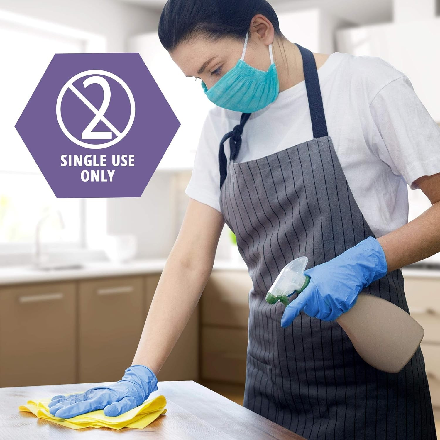 MED PRIDE Nitrile/Vinyl Blend Exam Gloves, Powder-Free, Latex-Free, Disposable