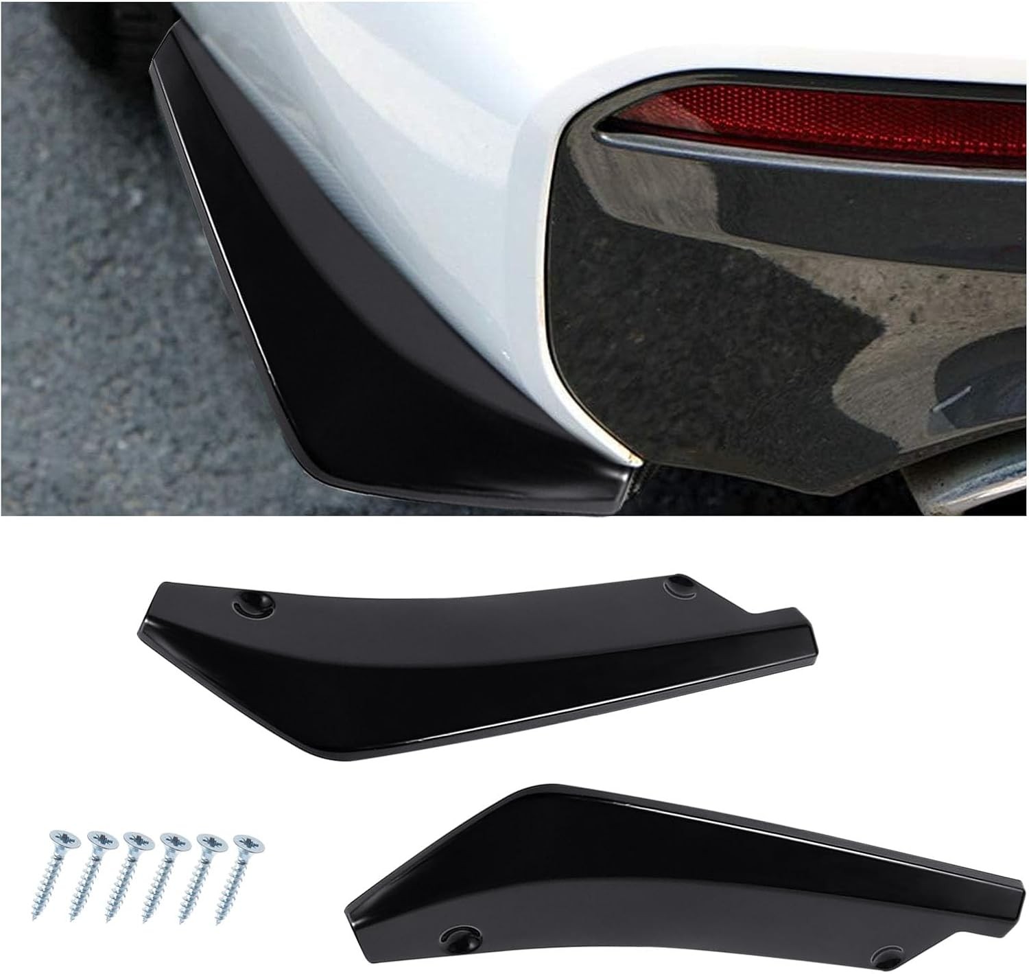 2 PCS Rear Bumper Canard Diffuser Anti-Crash Lip Body Kit Universal Car