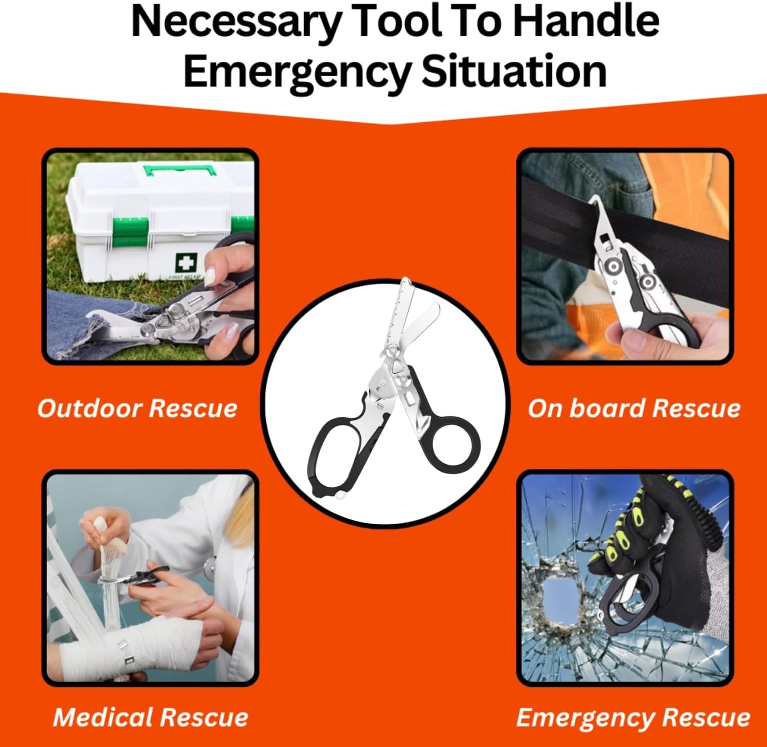 Emergency Trauma Shears Medic Emt Heavy Duty Multi Purpose Shears Black Handle