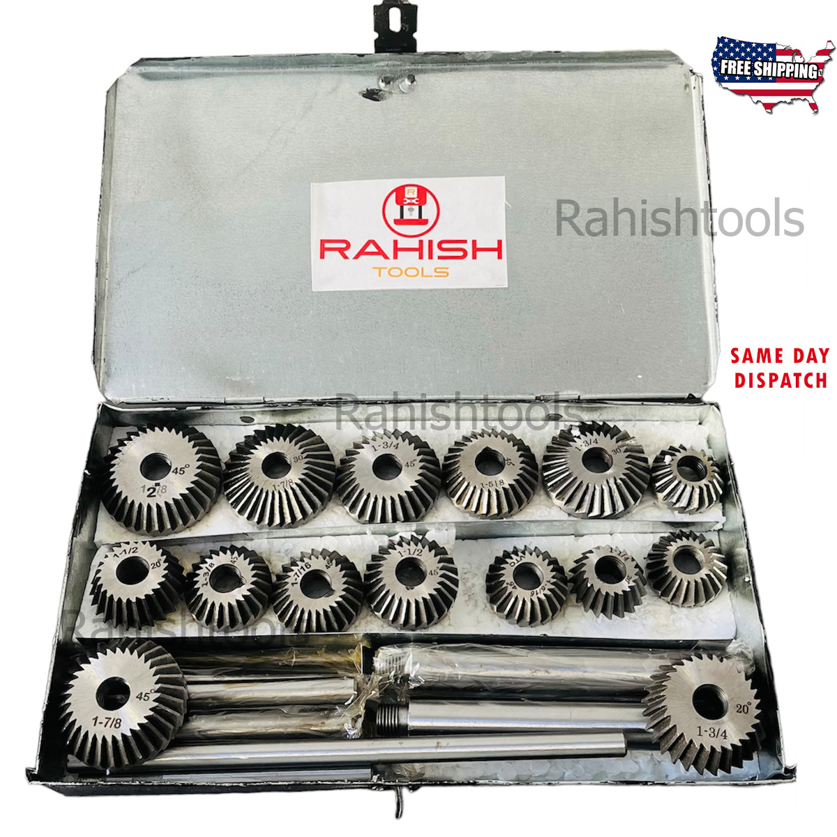 15 Pcs New Engine Valve Seat High Carbon Steel Face HCS Cutter Set USA ACTOOLS