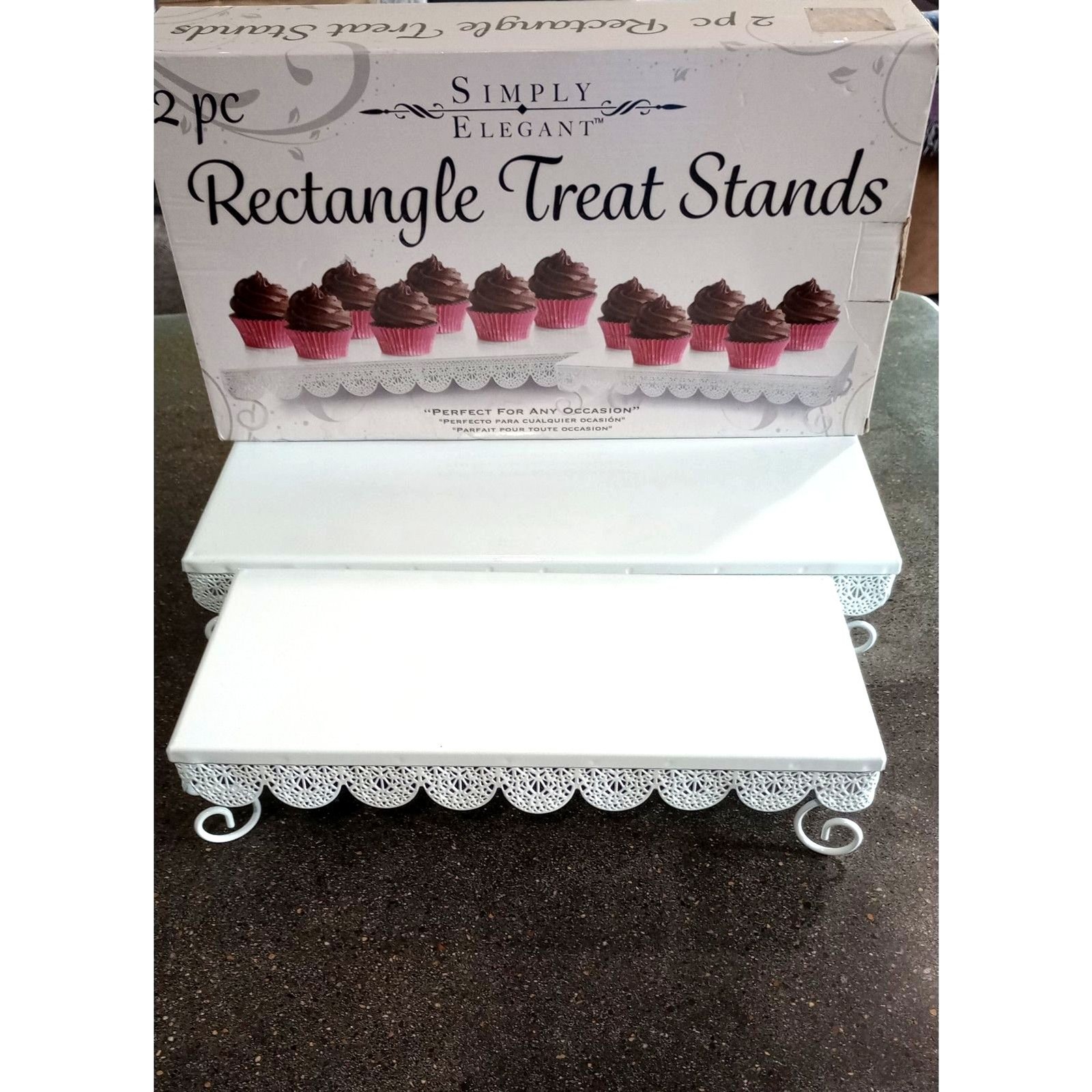 Display Stand Cupcake Chocolate Bakery Cake Wedding 2 piece lot metal white