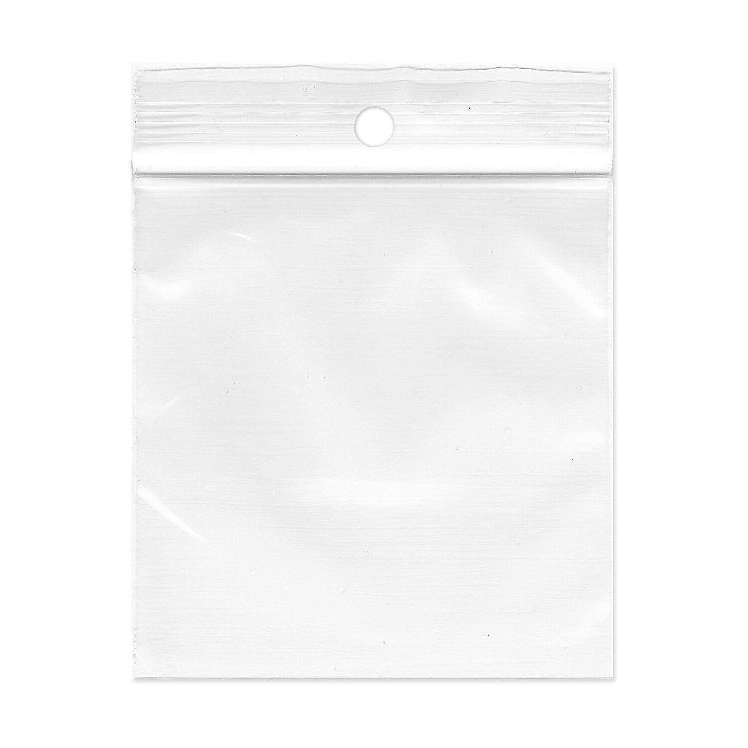 1000 Pcs 6″ x 9″ 2 Mil Zipper Plastic Reclosable Bags with Hang Hole