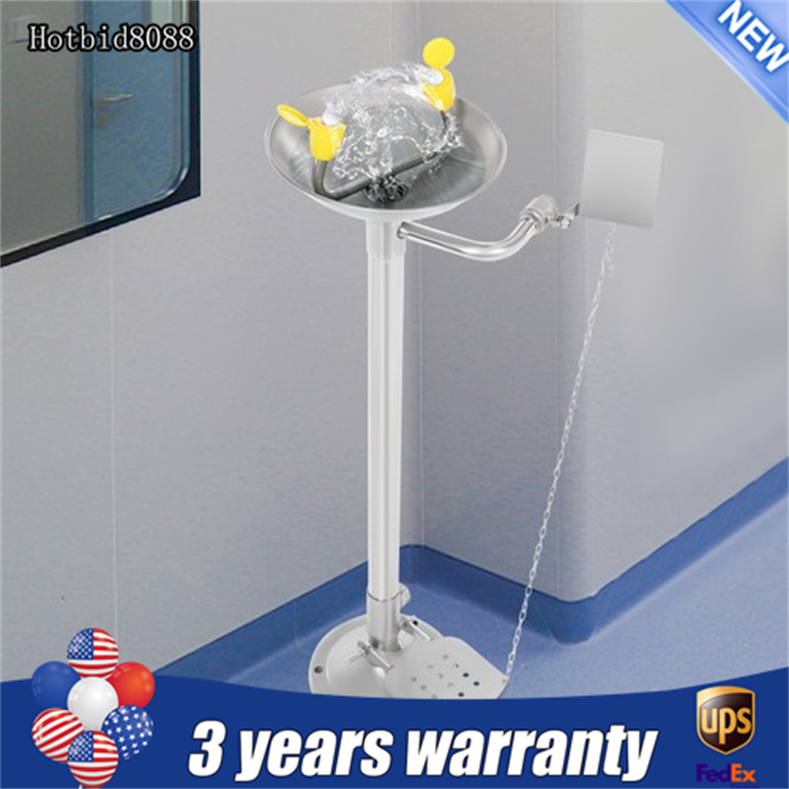 Eye Wash Station 304 Stainless Steel Emergency Eyewash Station Floor Standing
