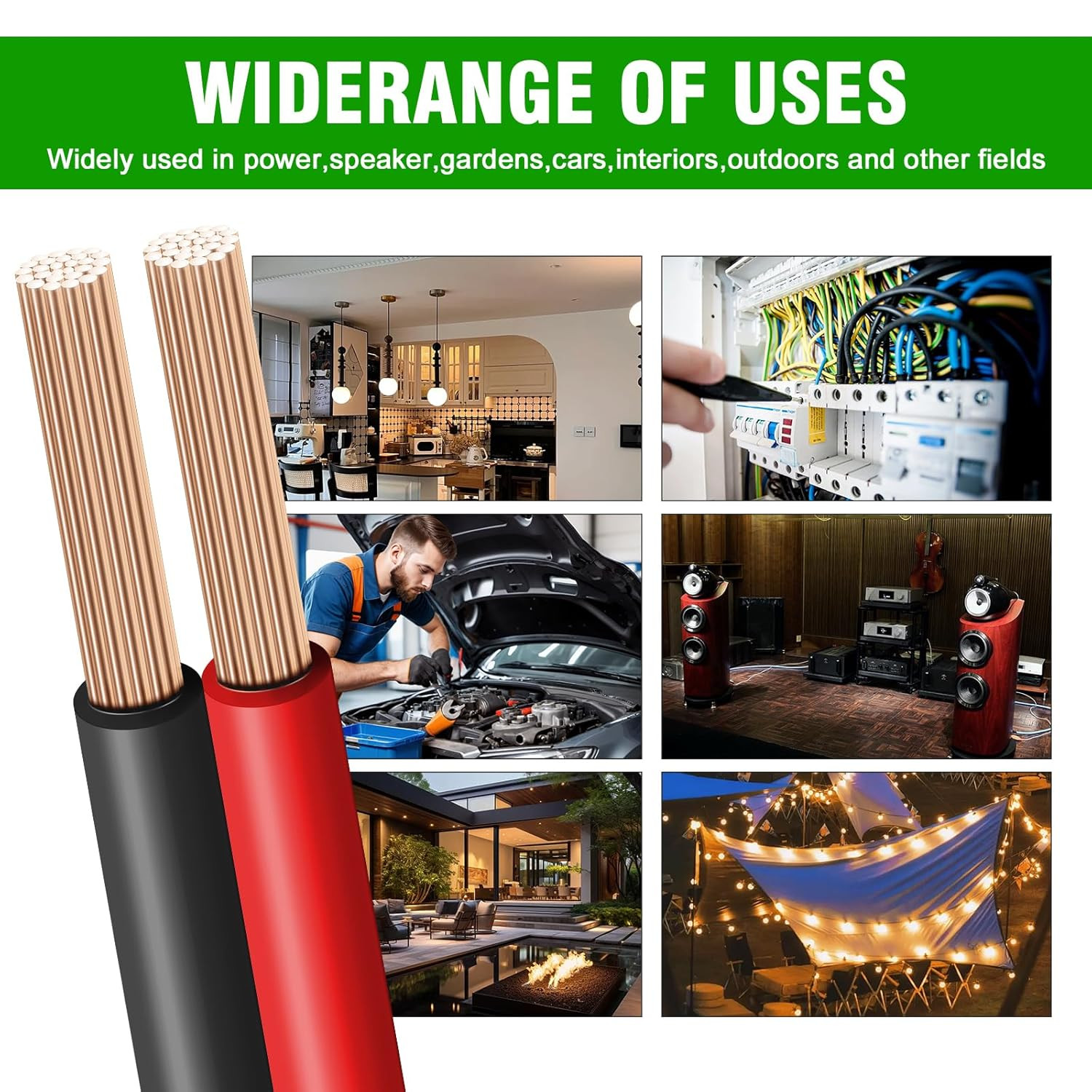 18 Gauge Wire 100FT, 2 Conductors Electrical Wire Red and Black Cable, Low