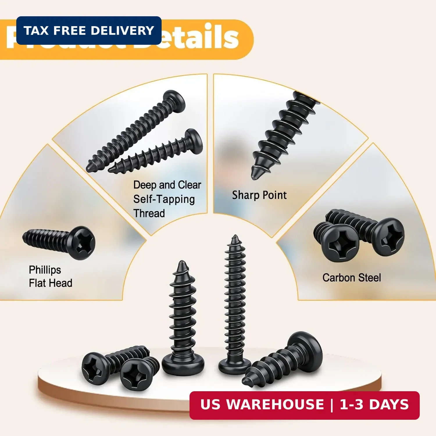 625 Pcs 14 Size Small Self Tapping Screws for Plastic and Metal, M2,M3,M4 Philli