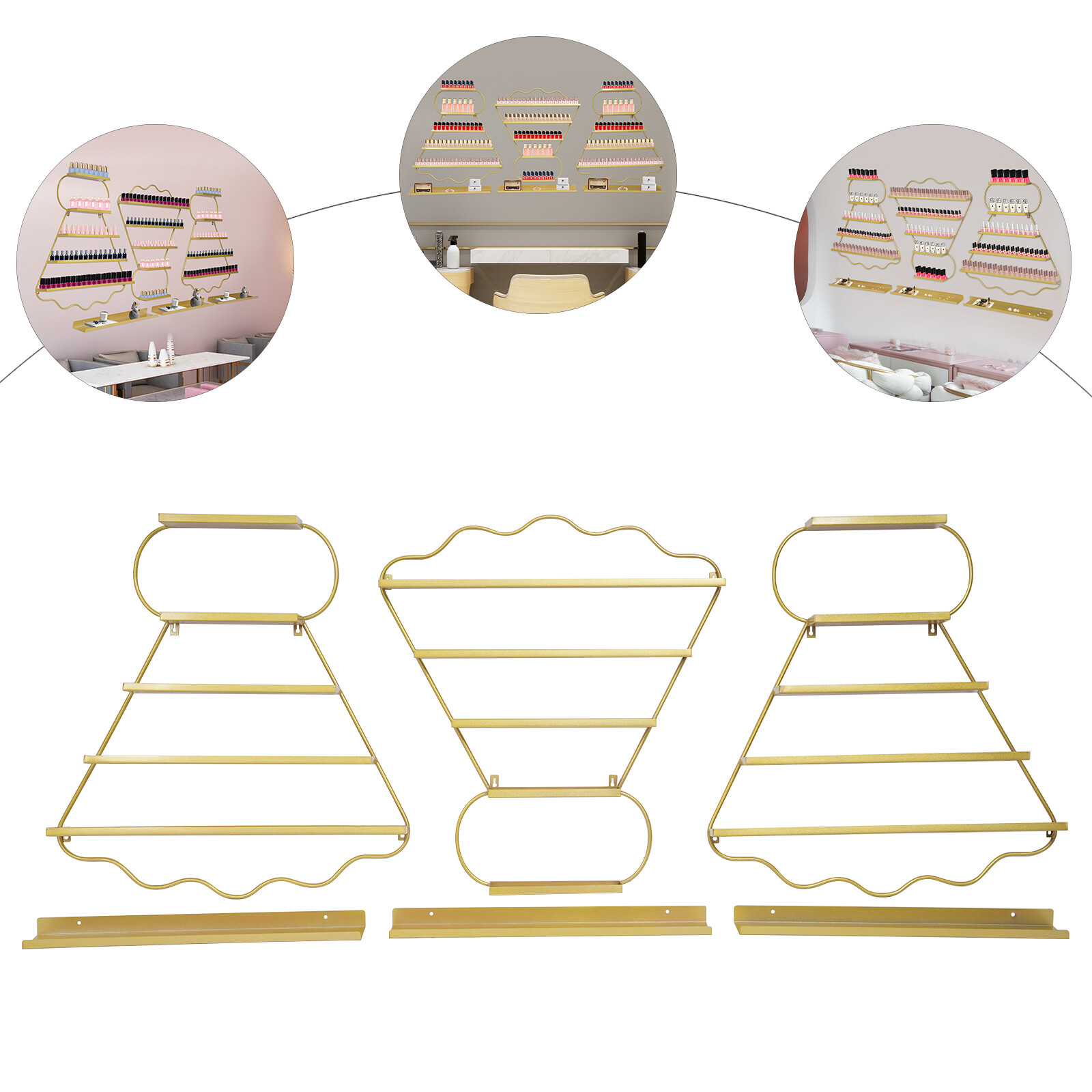 Wall Mounted Nail Polish Racks, Nail Polish Shelves, Nail Polish Display Rack