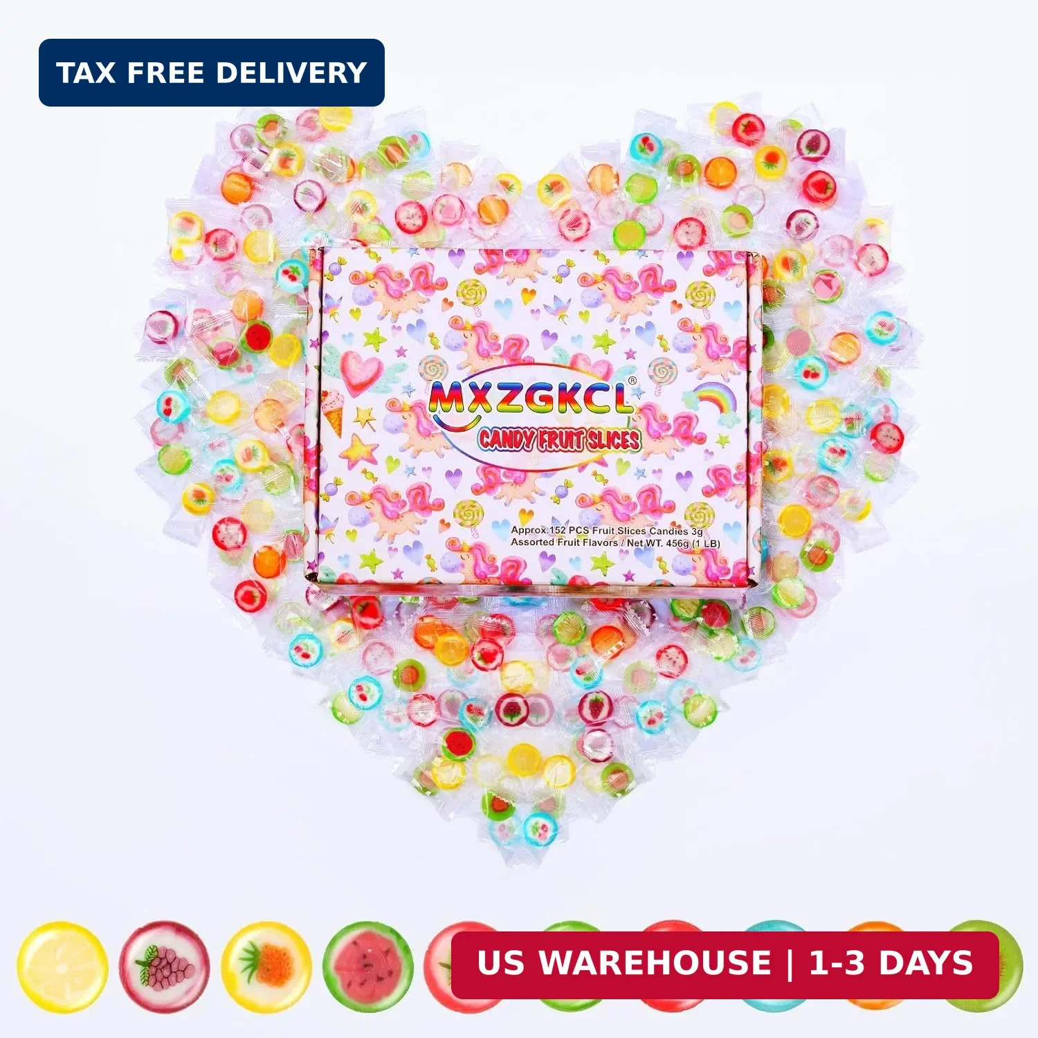 Slices Hard Candy – Bulk Fruit Slice Candy – Net WT. 1LB (Aprprox.150 pcs) | Ind