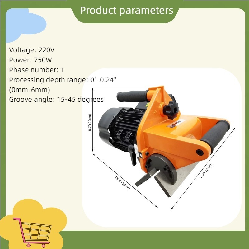 220V 1PH 0″-0.24″ Electric Straight Edge Chamfering Machine Beveling Machine