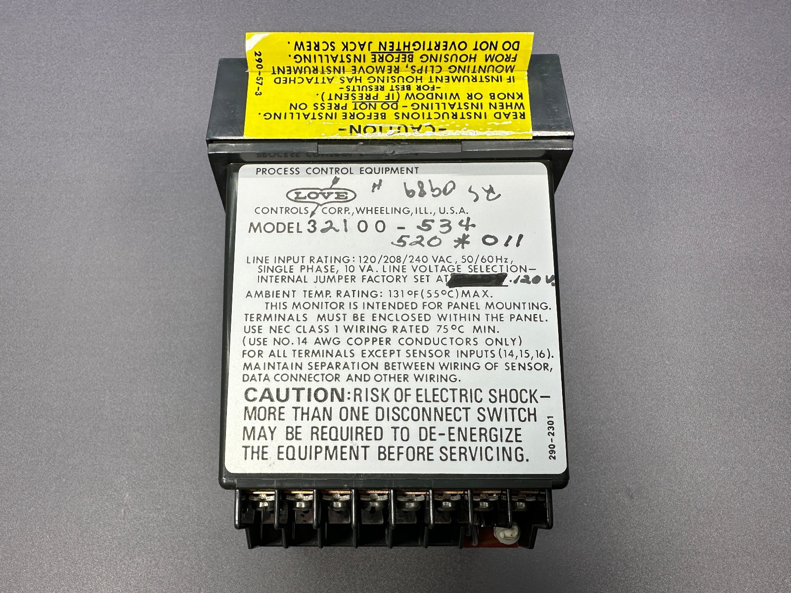 LOVE CONTROLS CORP CORP. PROCESS MONITOR MODEL 32100-534 DIGITAL INDEX