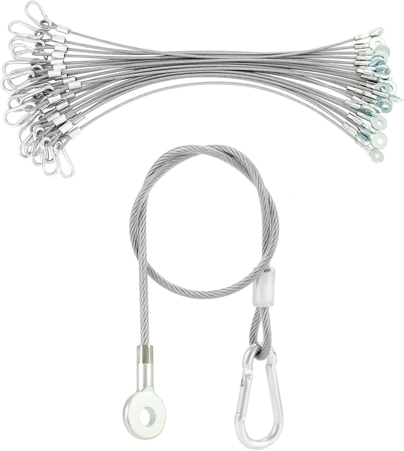 20-Pack 11.8” Stainless Stage Light Safety Cables 66lb Load for DJ Lighting