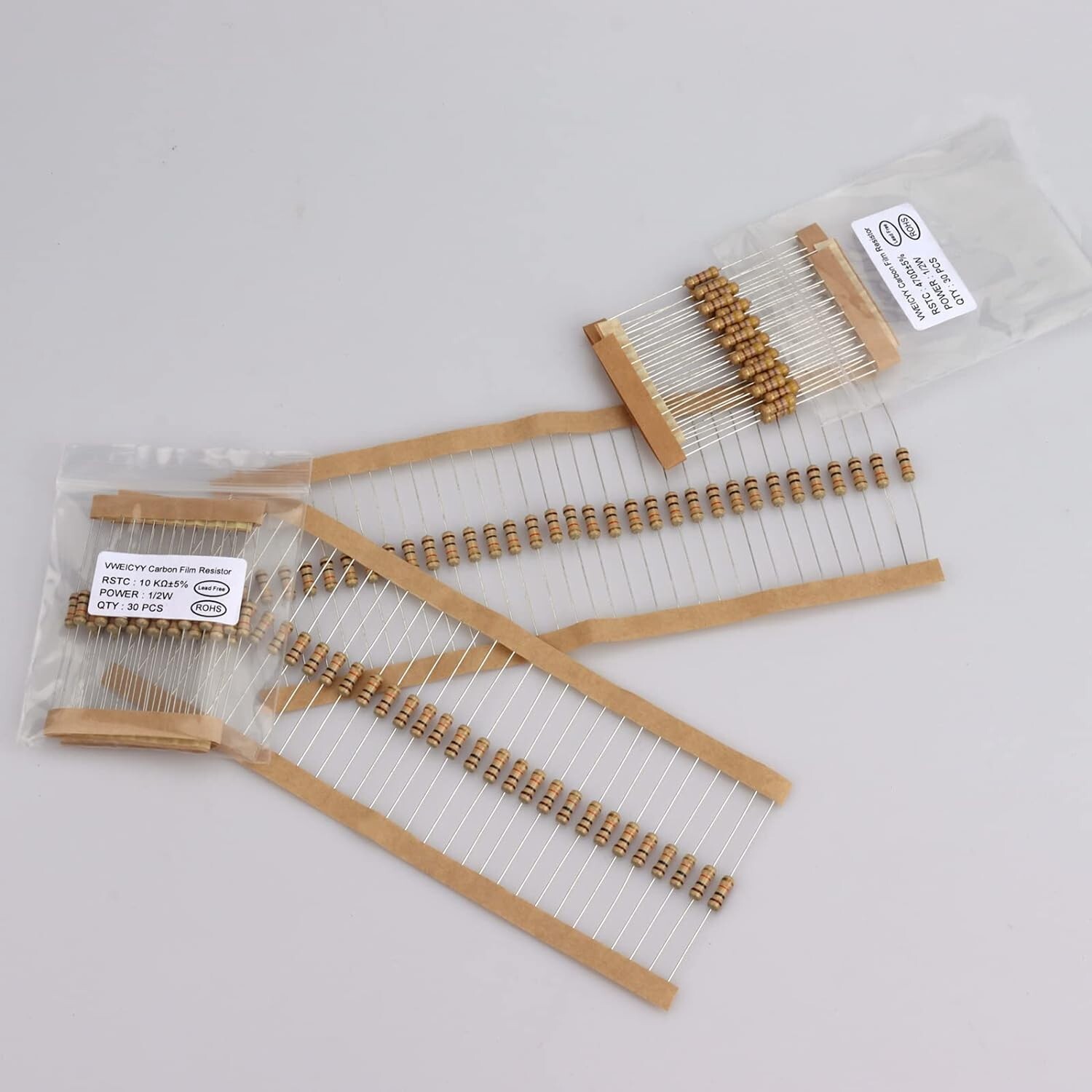 500 Pieces 1/2 Watt Resistor Kit Assortment in Compartmentalized Storage Box