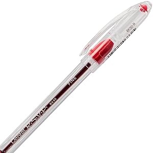 RSVP Ballpoint Pen, Fine Line, (0.7mm), Blue Ink (BK90BP5C) (Pack of 1, 5 Count