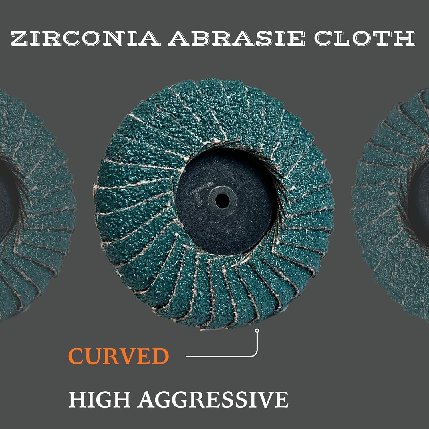 10 PCS 2″ 40 Grit Curved Flap Discs with 1/4″ Holder for Die Metal Wood Grinding