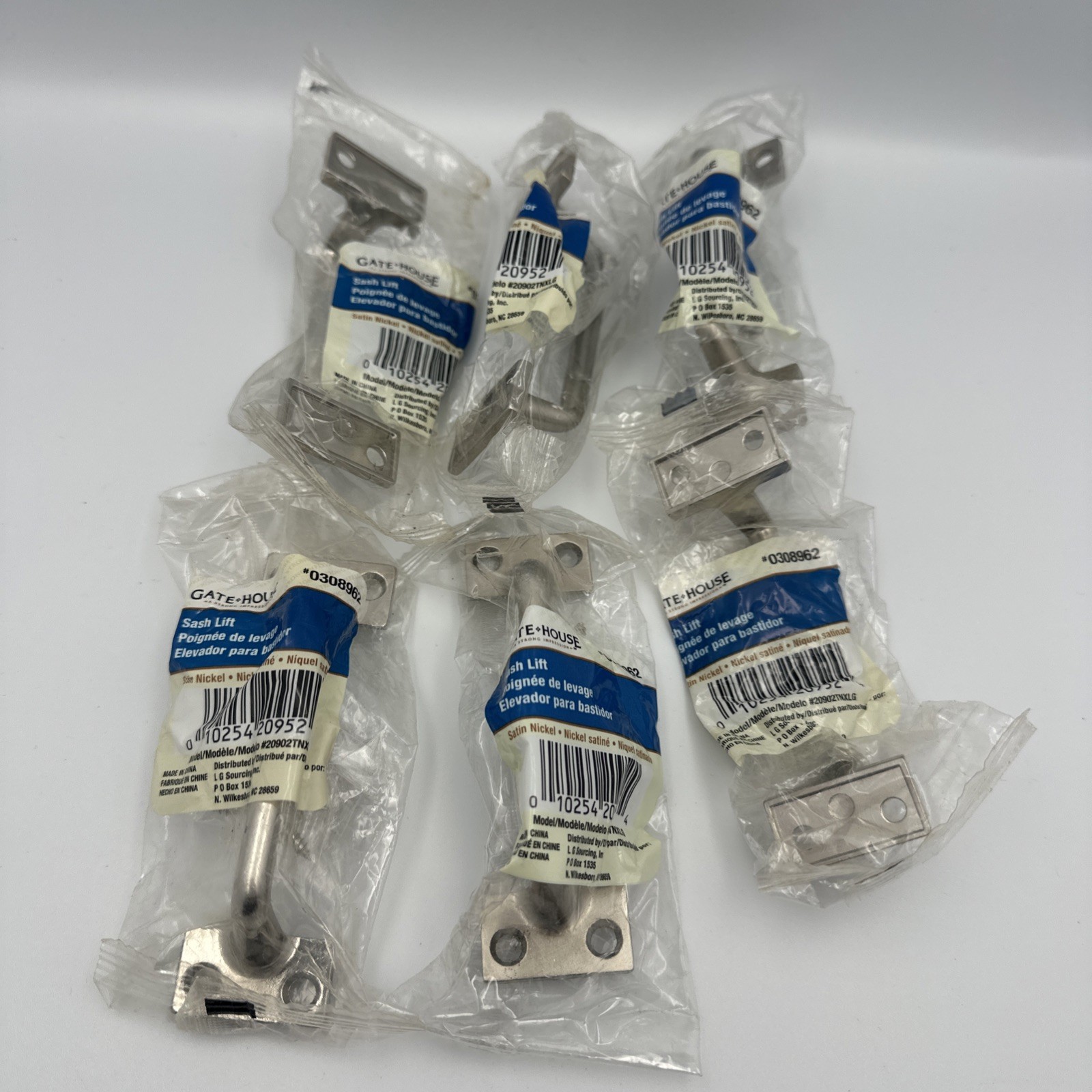 Lot of 6 – Gatehouse 0308962 Window Sliding Sash Lift Pull Handle Metal Silver