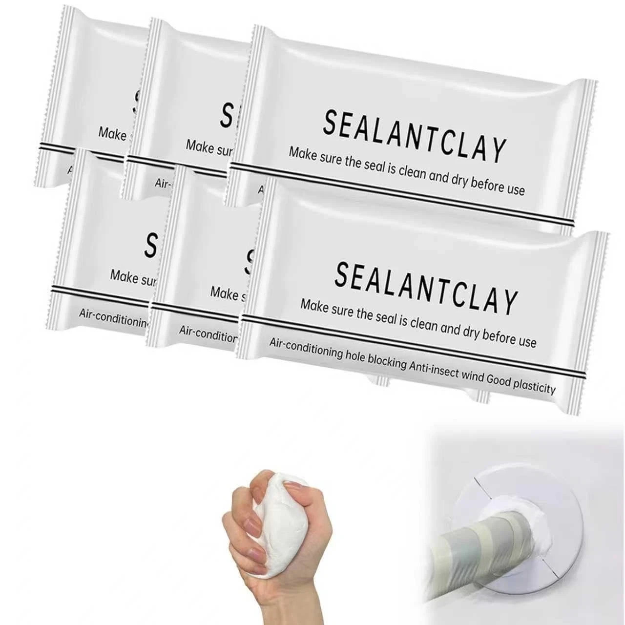 2026 Upgraded Moldable Sealant Clay, Faster Drying – 6-Pack Sealant Mastic, Quic
