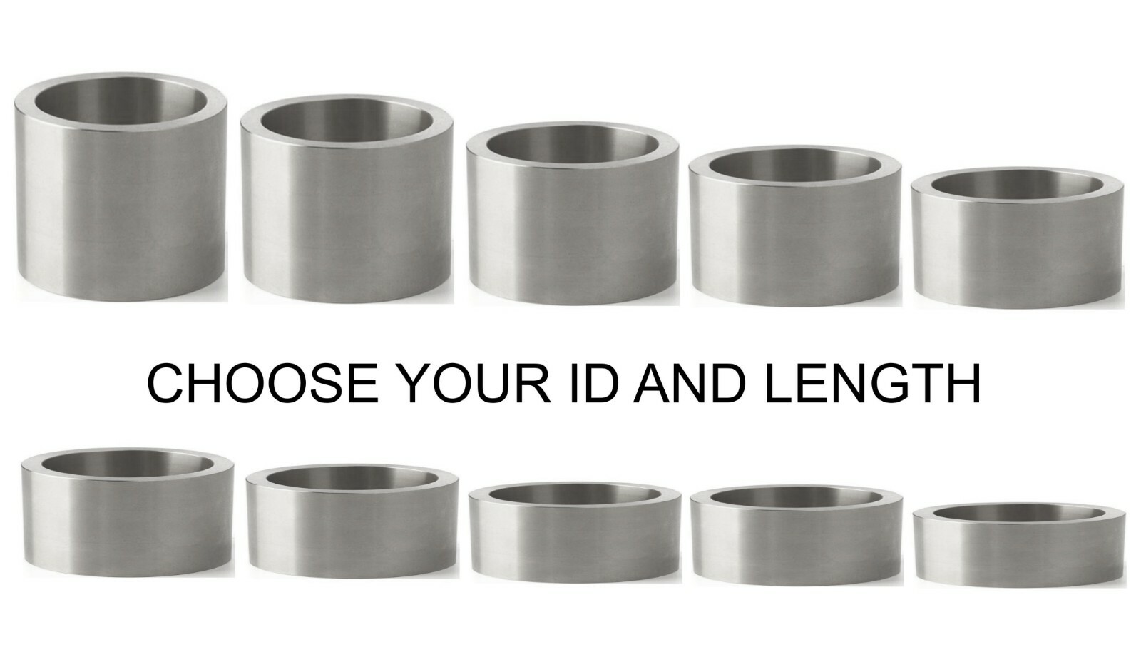 ALUMINUM 25MM OD X 22MM, 21MM, 20MM, 19MM, 18MM, 17MM OR 16MM ID BUSHING SPACER