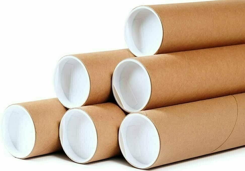 50 – 2″ x 20″ Round Cardboard Shipping Mailing Tube Tubes With End Caps