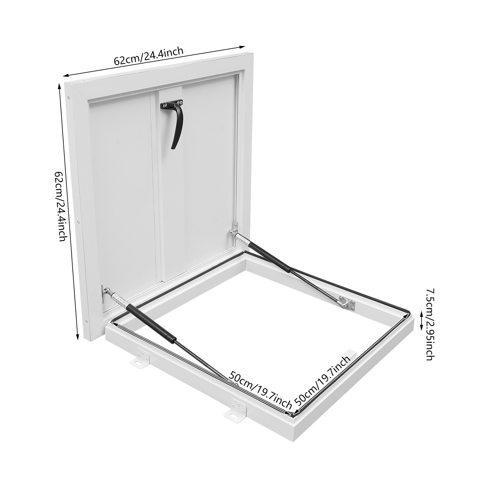 Roof Hatch, Roof Security Door, Roof Access Hatch 19.7in L X 19.7in White