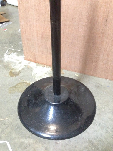 Used Bulk Vending Machine Pipe Stand W/ Double Bracket to mount 2 machines