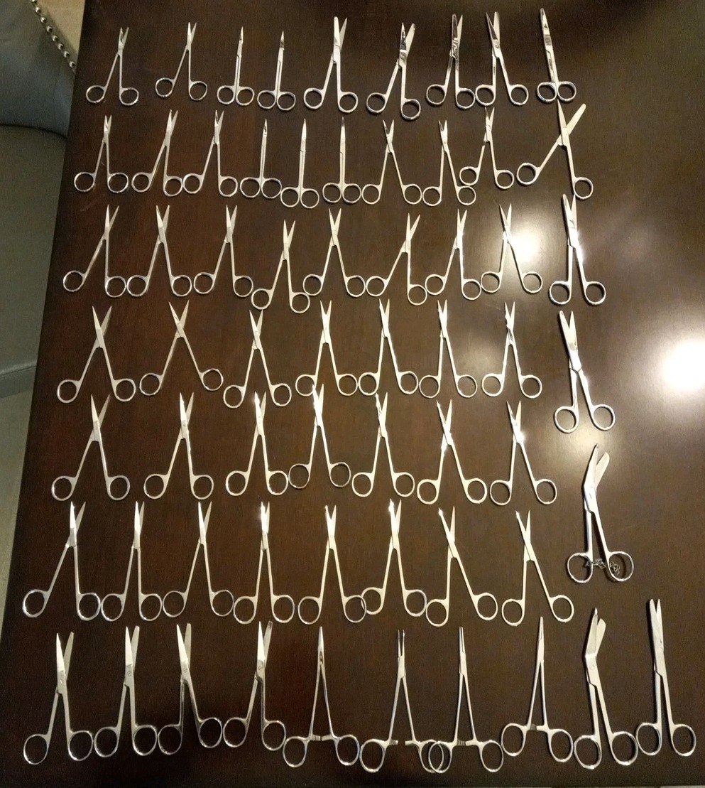 Lot / 62 Medical USED SCISSORS No Brand SOME Stainless Steel ~ Pakistan