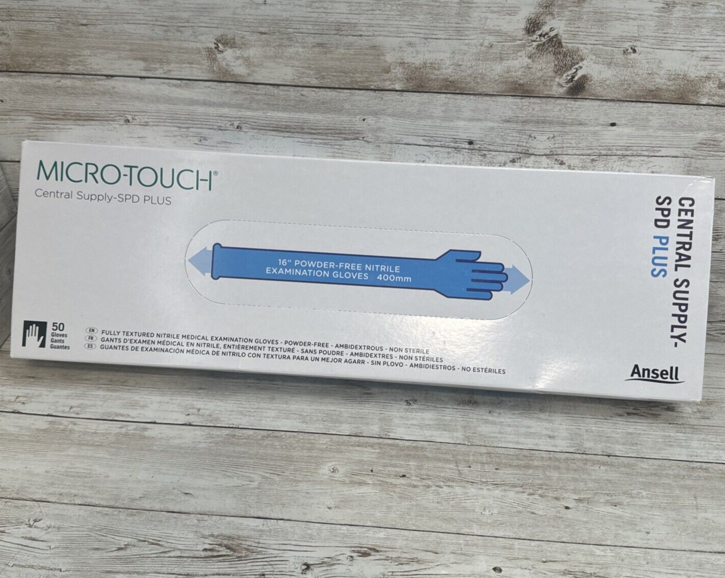 Ansell Micro-Touch 16″ Nitrile Exam Gloves 400mm Powder-Free, Size: XLarge 50ct