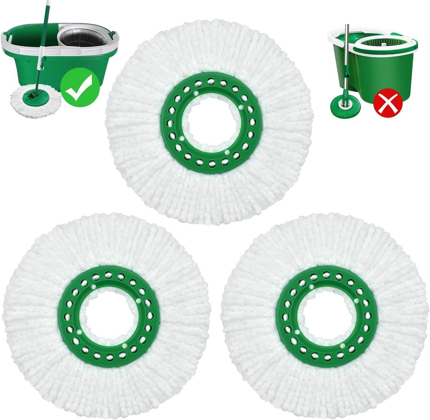 Reusable Mop Head Replacement for Libman Tornado Spin Mop Thick Microfiber Spin