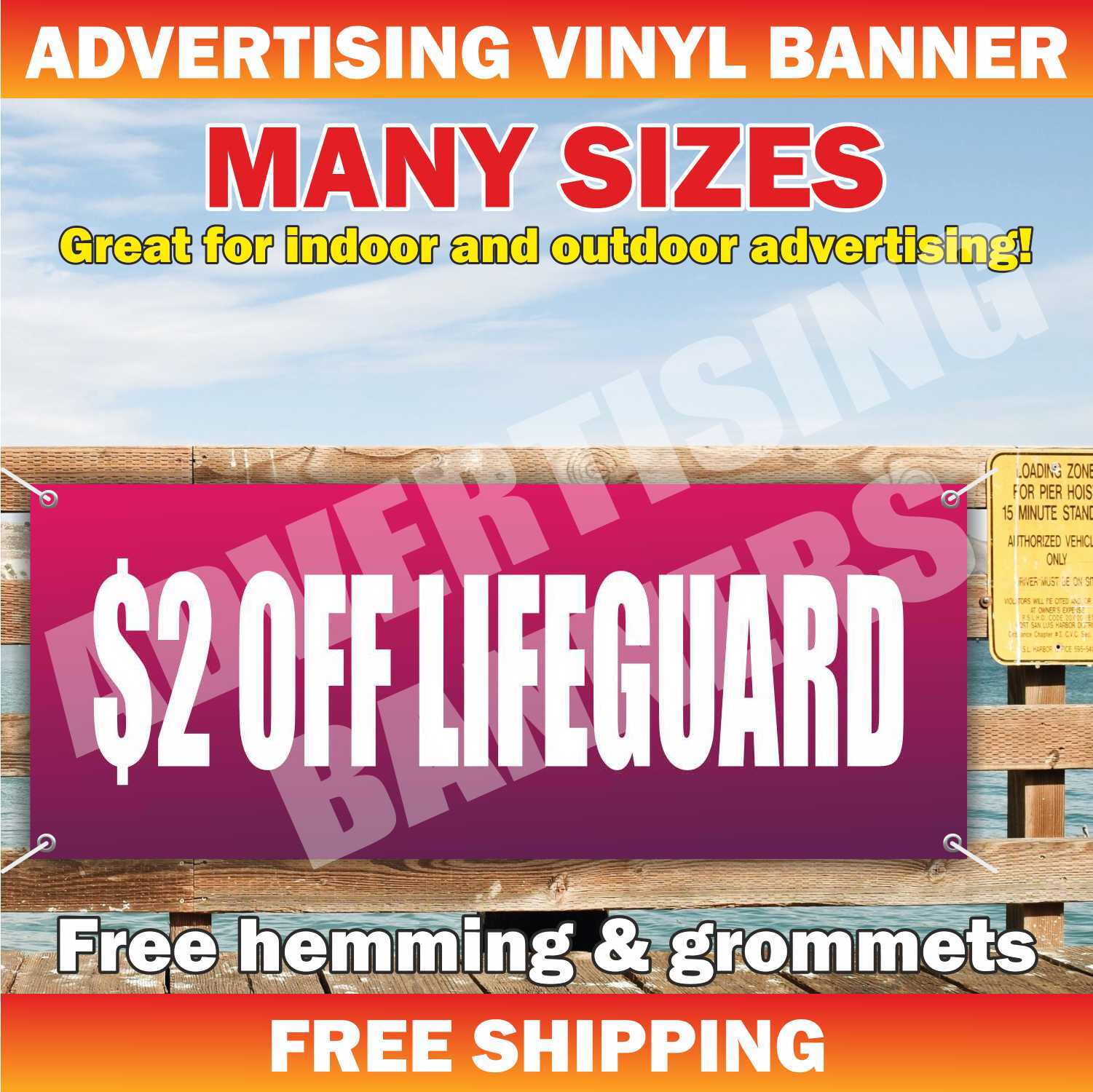 $2 OFF LIFEGUARD Advertising Banner Vinyl Mesh Sign Flag Sale Many Sizes