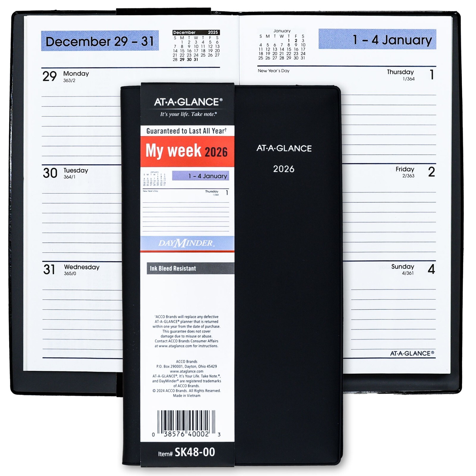 2026 At-A-Glance DayMinder SK48-00 Weekly Pocket Planner, 3-1/2 x 6″