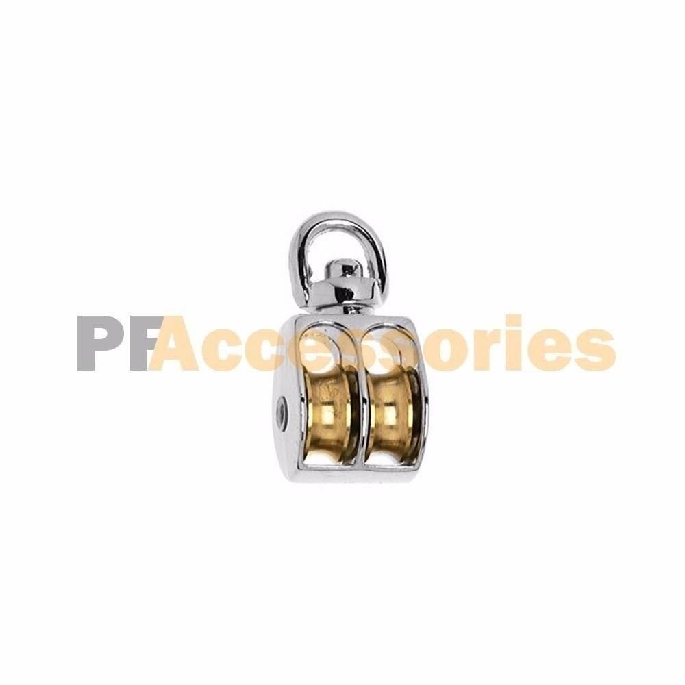 0.8″ inch Nickel Plated Metal Swivel Double Eye Pulley 3/4″ inch 25 lbs