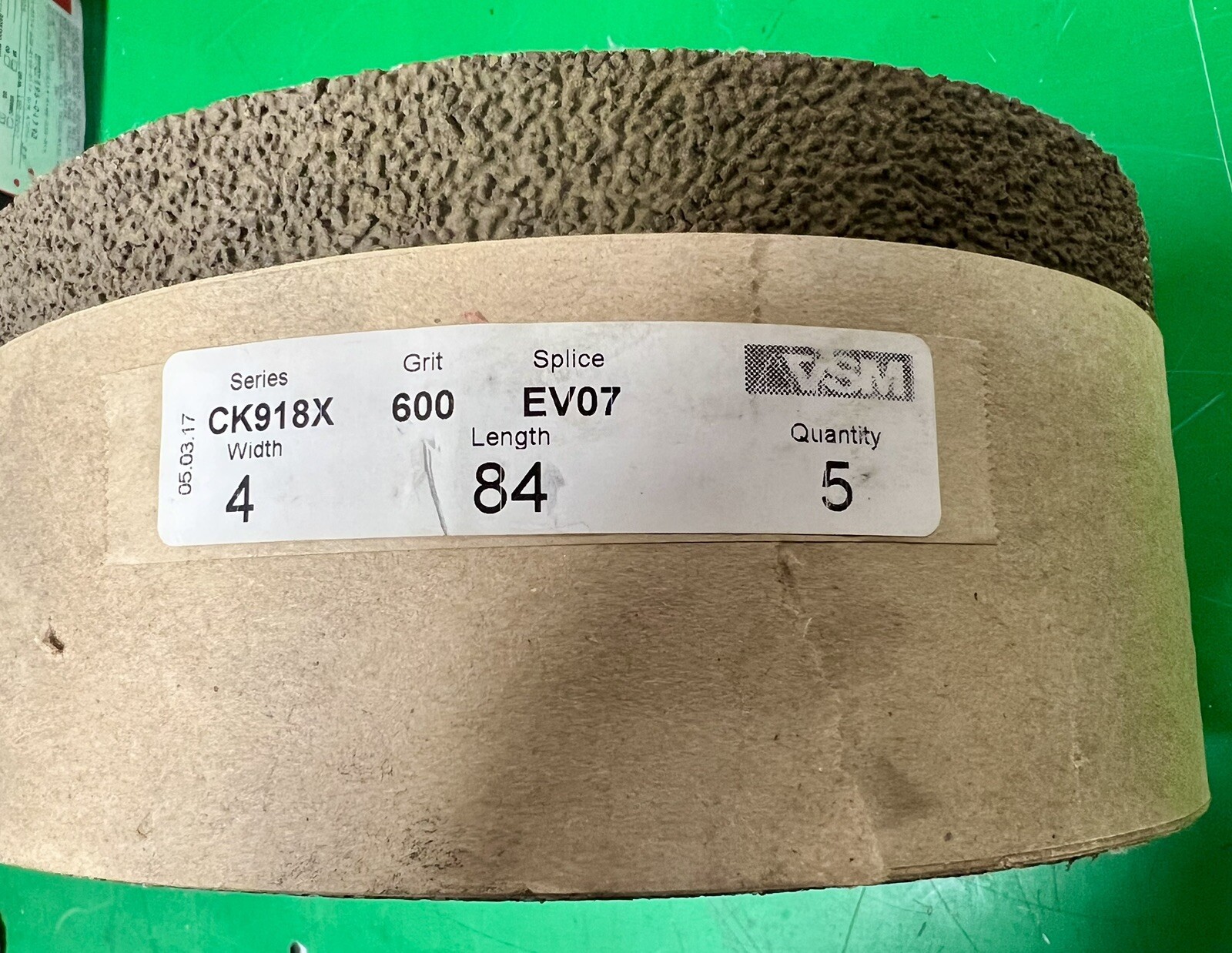 VSM ABRASIVES EV07 CK918X 4″x84″ 600 GRIT SANDING BELT (QTY 5)💥FREE SHIPPING💥