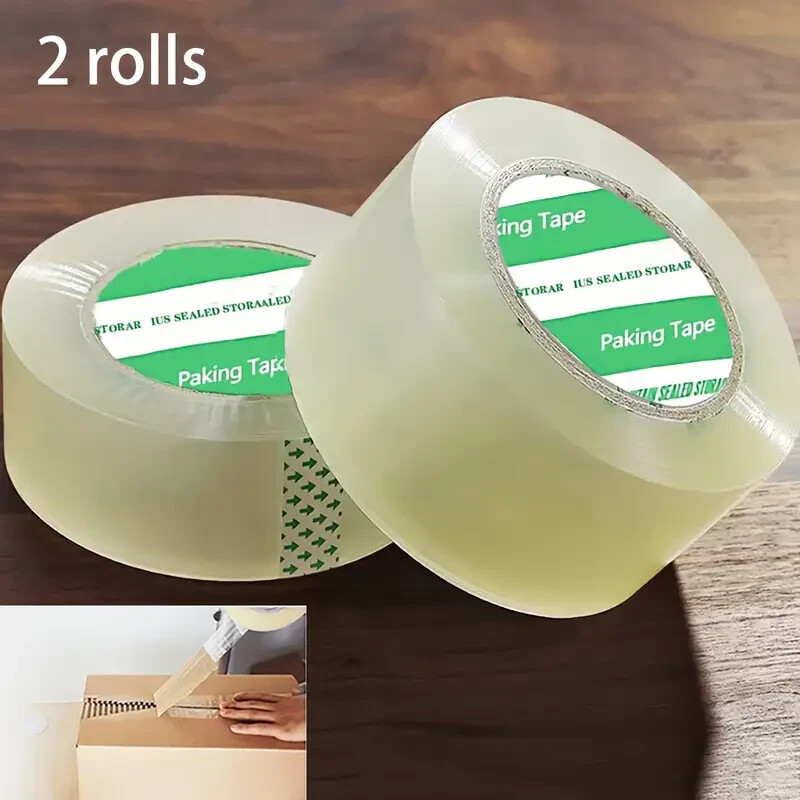 2 Rolls Carton Sealing Clear Packing Tape Box Shipping 2 mil 2″ x 90 Yards New