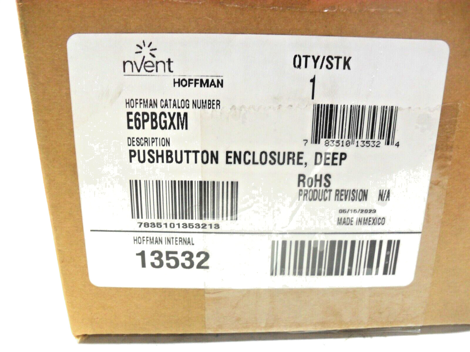 E6PBGXM Hoffman Control Panel Enclosure, 8.5″ L. x 5″ W x 4.5″ D – Deep – NIB