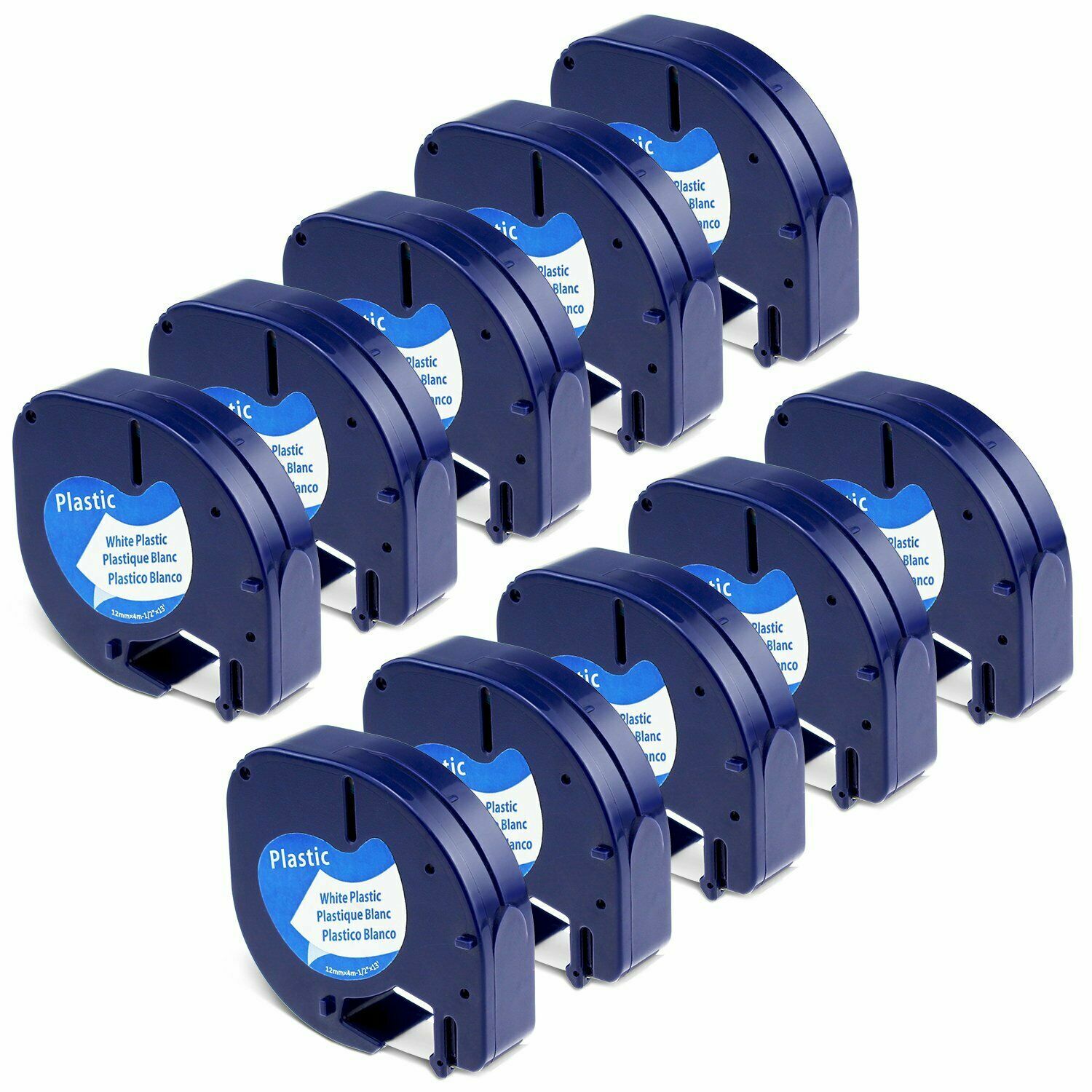 10PK Compatible Dymo LetraTag Refill 91331 Plastic 1/2” Label Tape LT-100H QX50