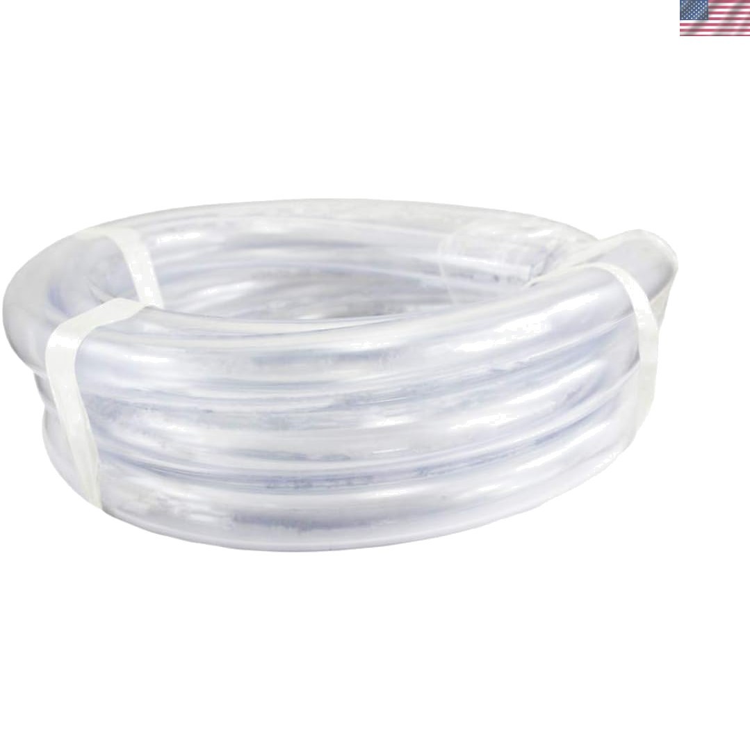 Clear Vinyl PVC Tubing 1-1/2″ ID, 25 Foot Length, Flexible 63A Hardness